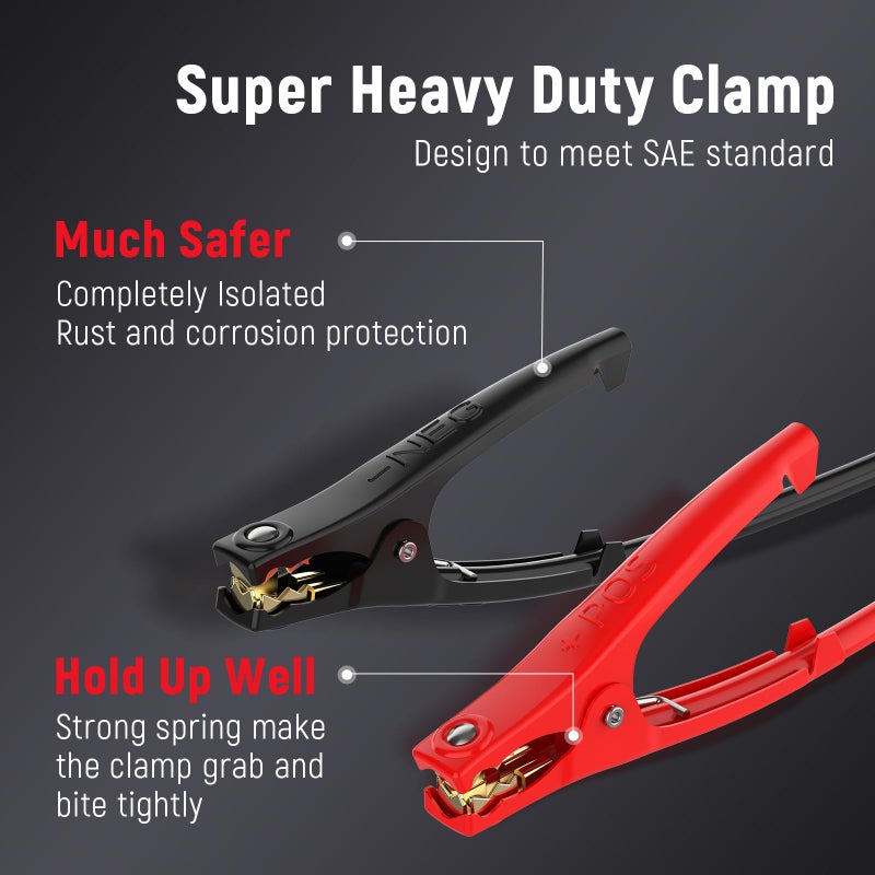 TOPDC 6 Gauge 16 Feet Jumper Cables for Car, SUV and Trucks Battery, Heavy Duty Automotive Booster Cables for Jump Starting Dead or Weak Batteries with Carry Bag, (TD-P0616) - Image 2